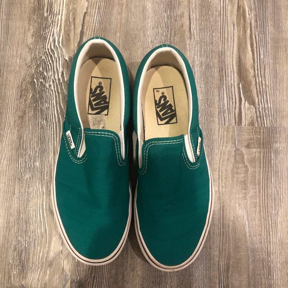 Emerald Green Van Slip Ons